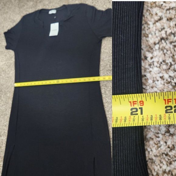 LNA Easy Rib Tee Dress Black Size 1X PL-SS2021 - Picture 14 of 15
